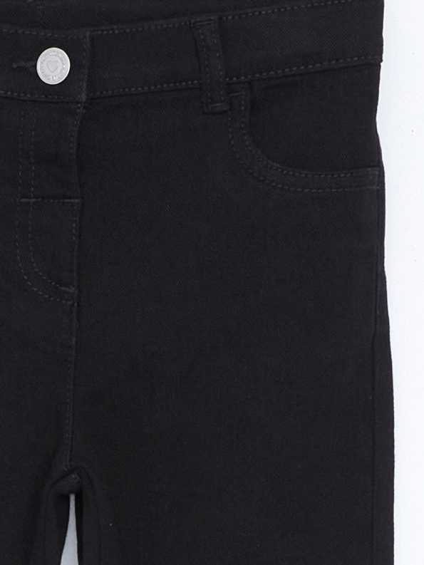 LCW Kids Black Elastic Waist Girls' Jean Pants