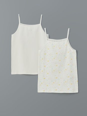 Square Neck Floral Girls' Tank Top Set