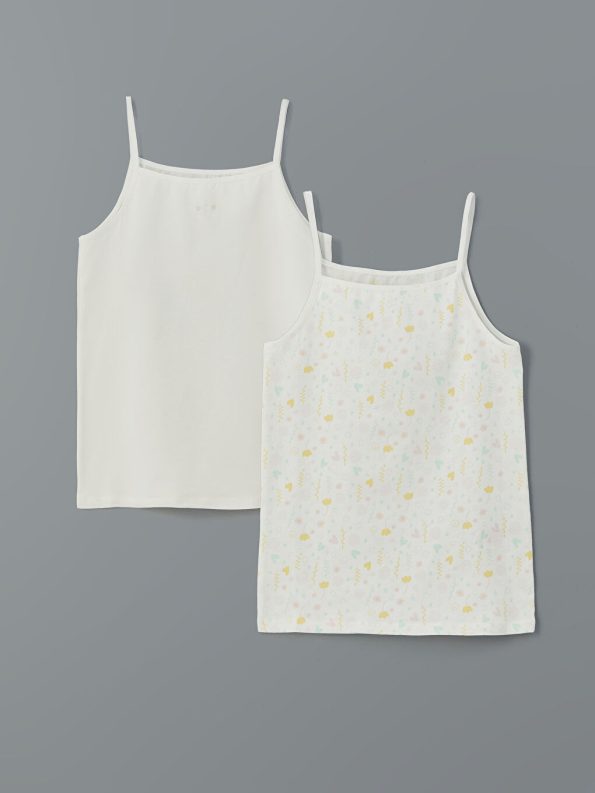 Square Neck Floral Girls' Tank Top Set