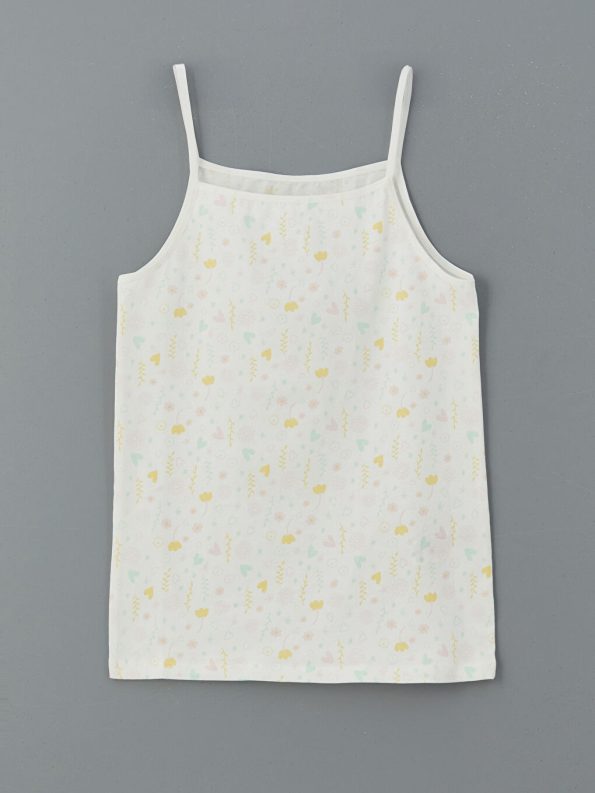 Square Neck Floral Girls' Tank Top Set