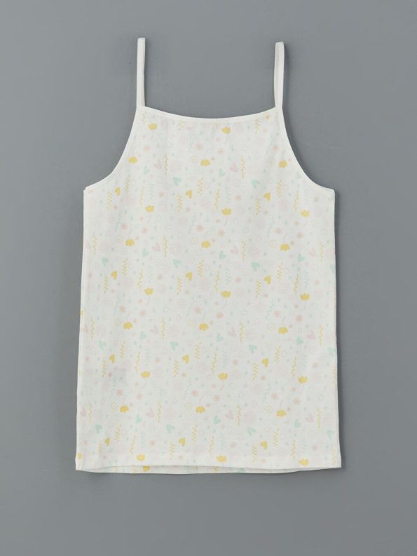 Square Neck Floral Girls' Tank Top Set