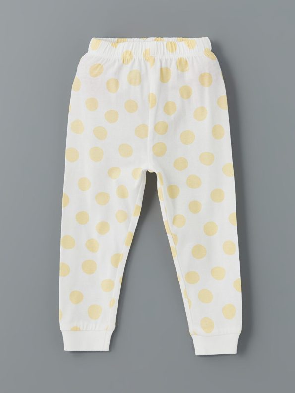 LCW Baby Cream Tweety Printed Girls Pajama Set