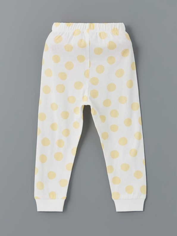 LCW Baby Cream Tweety Printed Girls Pajama Set