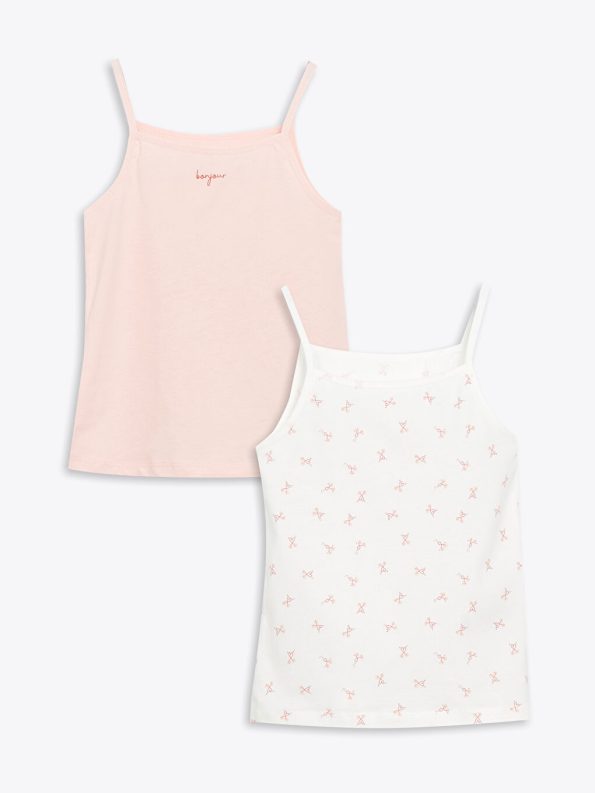 Square Neck Girl's Tank Top Set of 2