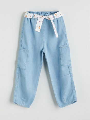 LCW Kids Blue Elastic Waist Girl's Balloon Jeans