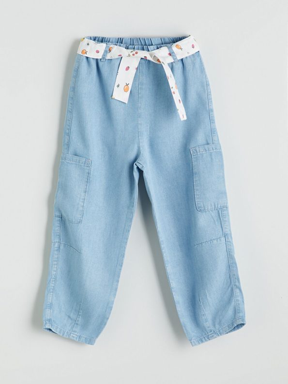 LCW Kids Blue Elastic Waist Girl's Balloon Jeans