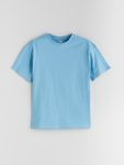 LCW Kids Blue Loose Fit Crew Neck Basic T-Shirt for Boys