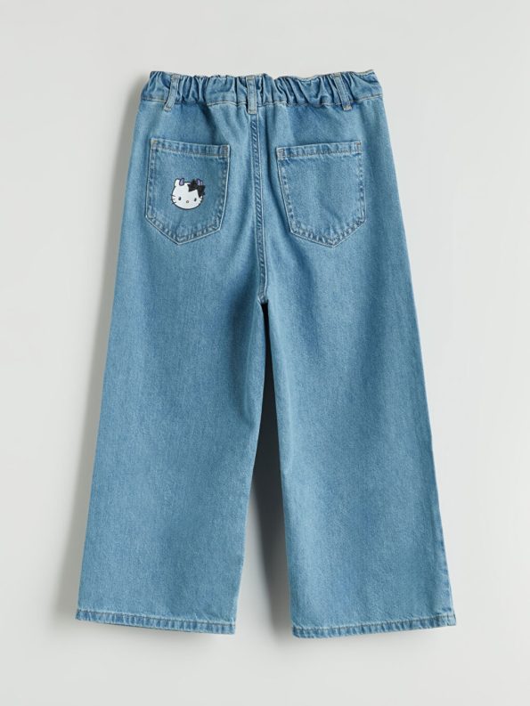 LCW Kids Indigo Wideleg Hello Kitty Printed Girl's Jeans