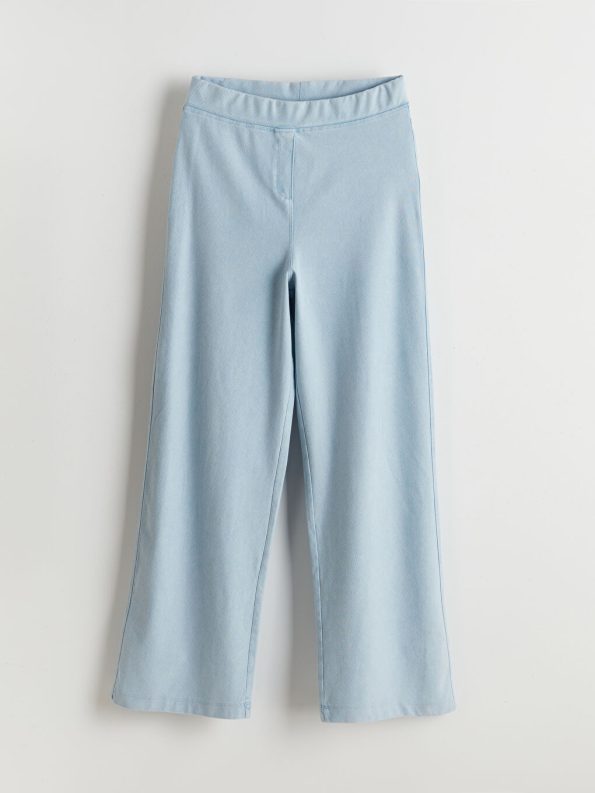 LCW Kids Blue Elastic Waist Flared Leggings for Girls