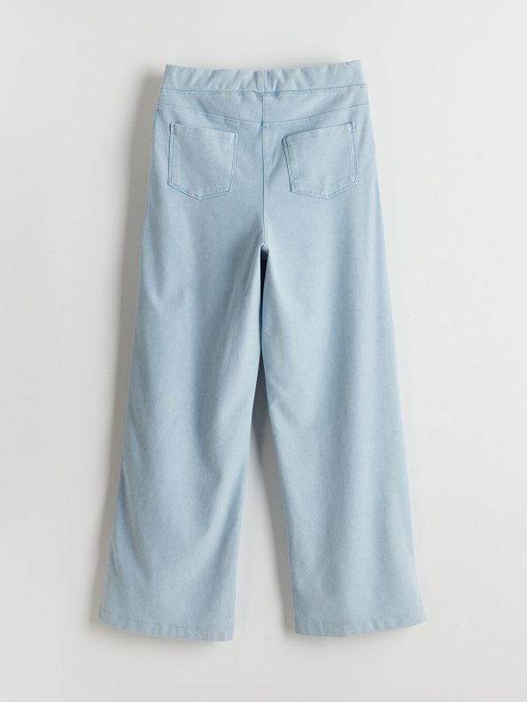 LCW Kids Blue Elastic Waist Flared Leggings for Girls