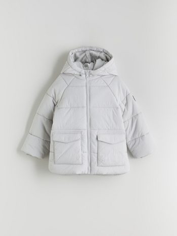 LCW Kids Grey Hooded Lined Boys Jacket