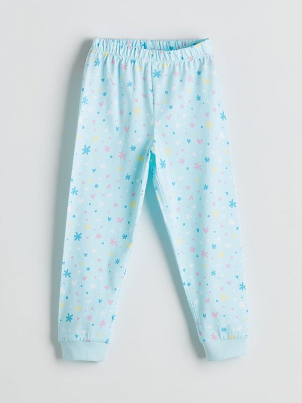 LCW Kids Turquoise Printed Girls Pajama Set