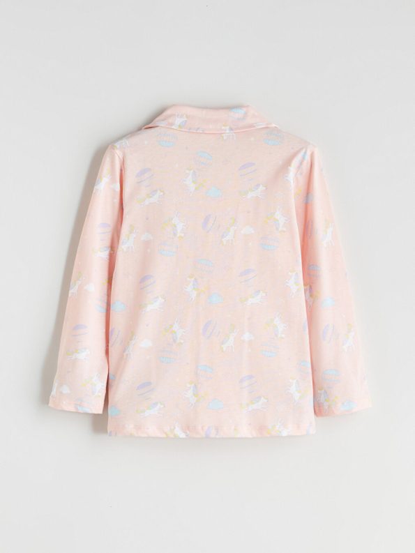 LC WAIKIKI Pink Printed Collar Pajama Set for Girls