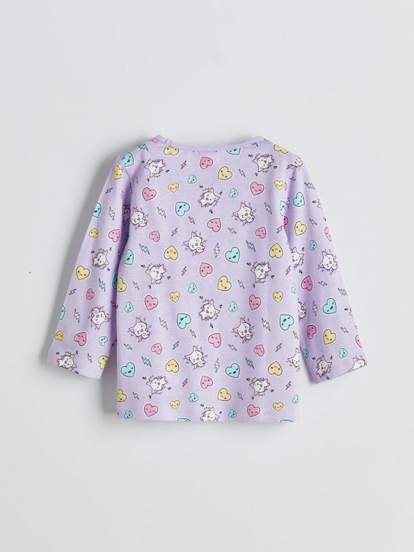 LC WAIKIKI Purple Round Neck Girls Pajama Set