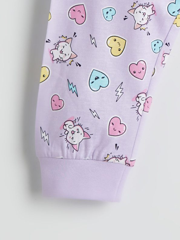 LC WAIKIKI Purple Round Neck Girls Pajama Set