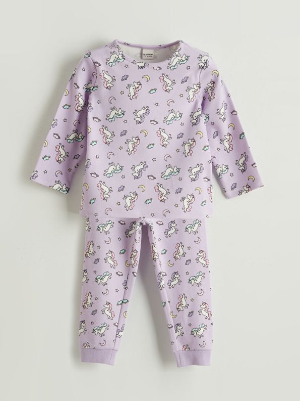 LC WAIKIKI Purple Patterned Girls' Pajama Set