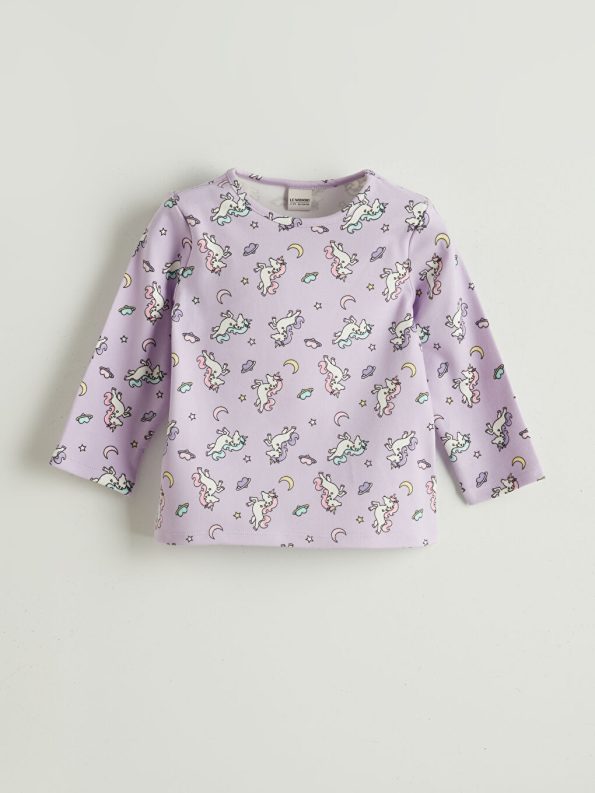 LC WAIKIKI Purple Patterned Girls' Pajama Set