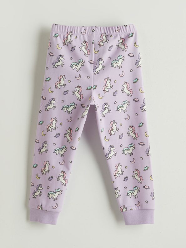 LC WAIKIKI Purple Patterned Girls' Pajama Set