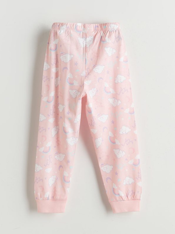 LCW Kids Cream Printed Girls' Pajama Set