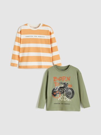 LCW Kids Green Crew Neck Boys T-Shirt Set