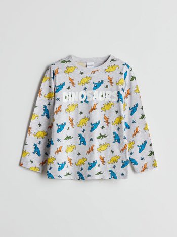 LCW Kids Grey Printed Boys Pajama Set