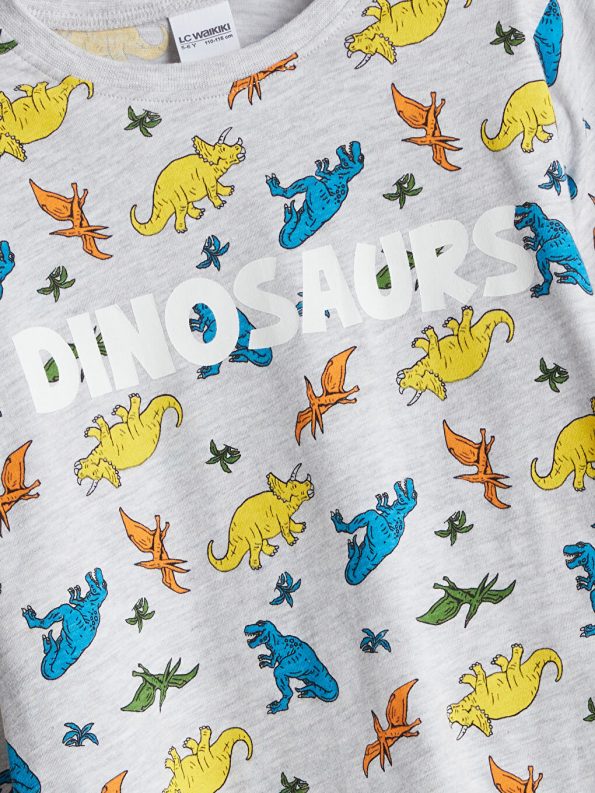 LCW Kids Grey Printed Boys Pajama Set