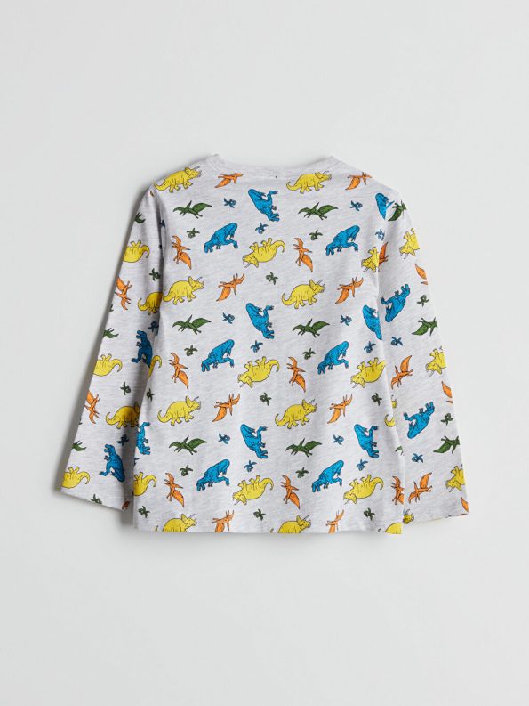 LCW Kids Grey Printed Boys Pajama Set