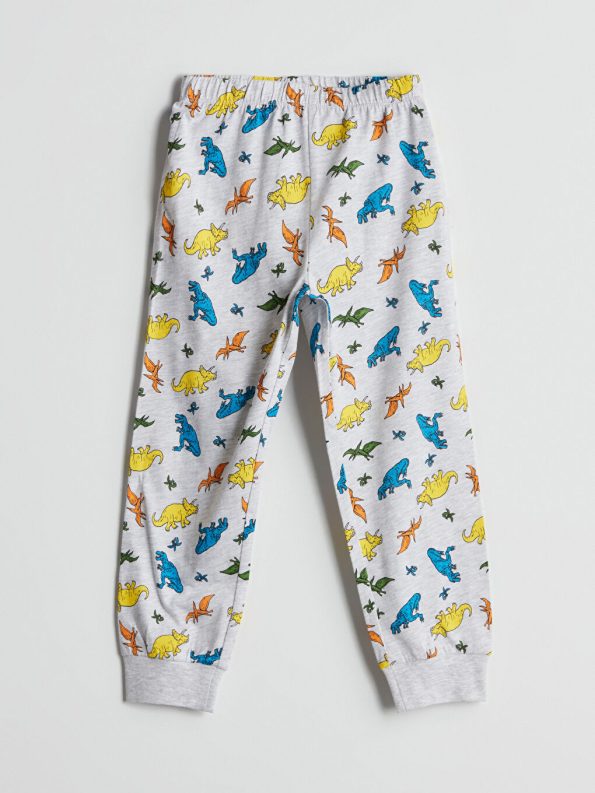 LCW Kids Grey Printed Boys Pajama Set