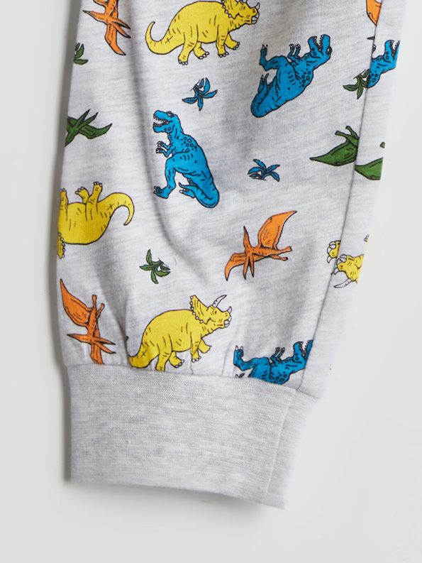 LCW Kids Grey Printed Boys Pajama Set