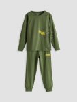 LCW Kids Green Dinosaur Print Boys Pajama Set