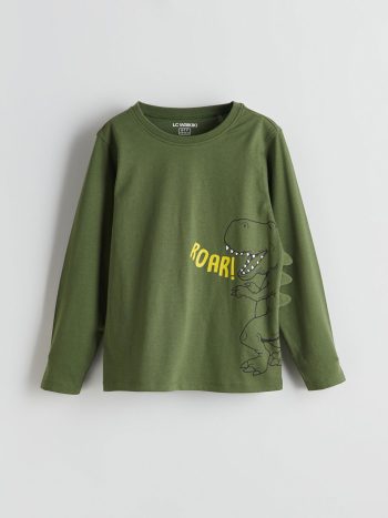 LCW Kids Green Dinosaur Print Boys Pajama Set