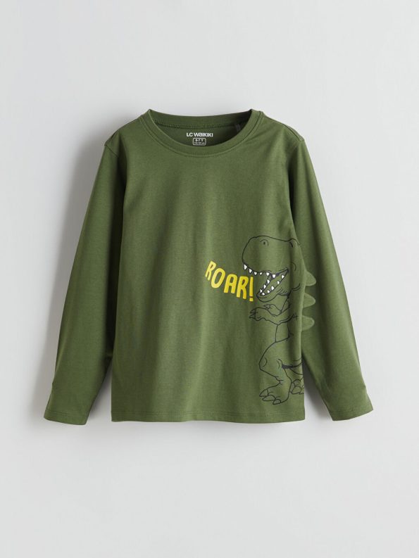 LCW Kids Green Dinosaur Print Boys Pajama Set