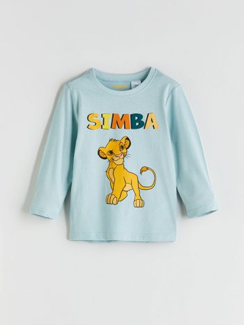 LCW Kids Green Bicycle Neck Simba Print Boys Pajama Set