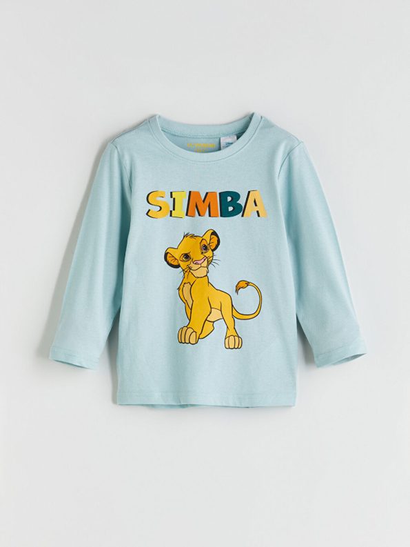 LCW Kids Green Bicycle Neck Simba Print Boys Pajama Set