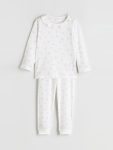 LCW Kids Ivory Heart Patterned Girls Pajama Set