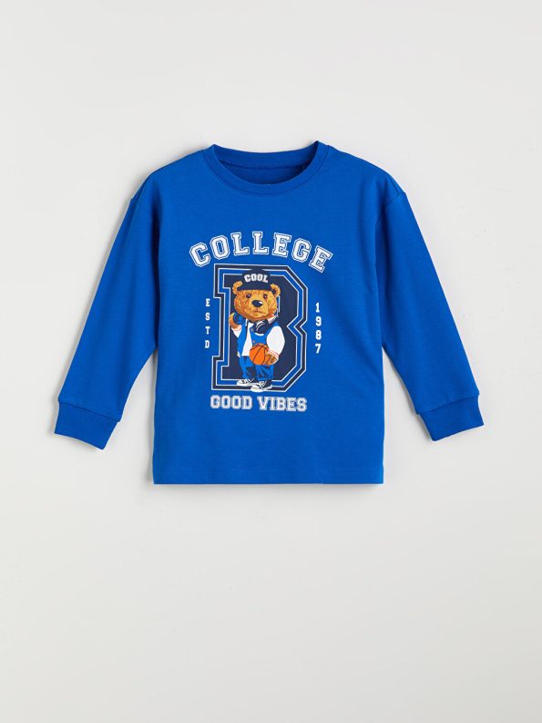 LCW Kids Blue Bear Print Boys' Pajama Set