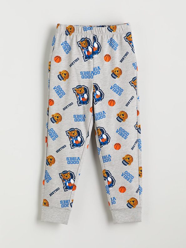 LCW Kids Blue Bear Print Boys' Pajama Set