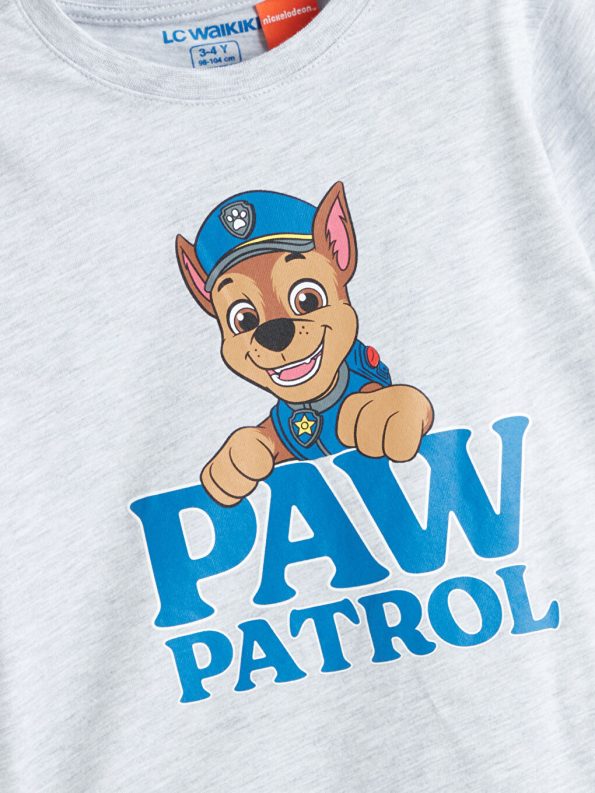 LCW Kids Grey Crew Neck Paw Patrol Printed Boys Pajama Set