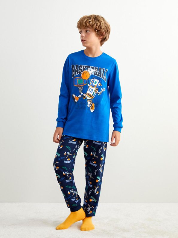 LCW DREAM Blue Printed Boys Pajama Set