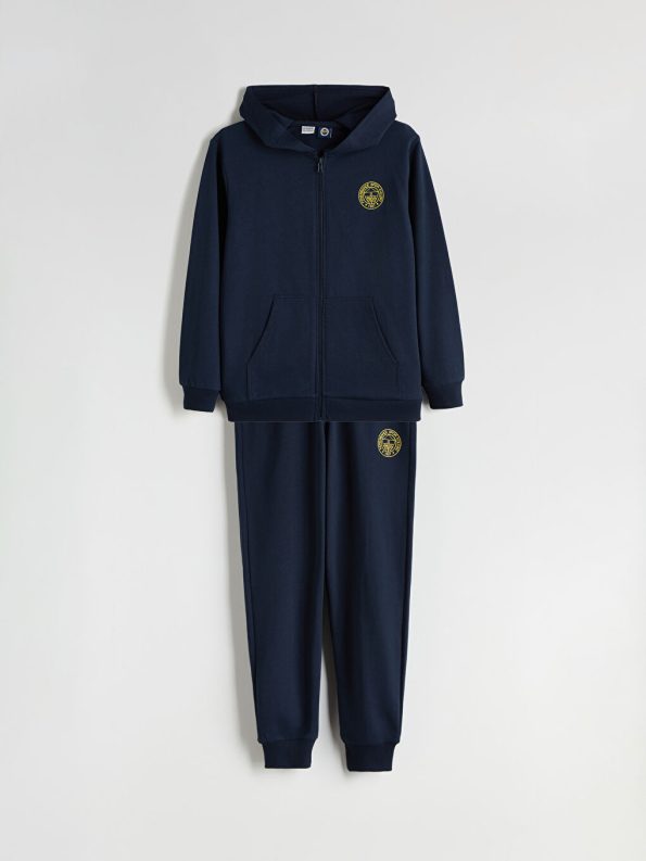 LCW Kids Navy Blue Hooded Fenerbahçe Printed Boys Sweatshirt and Pants Set
