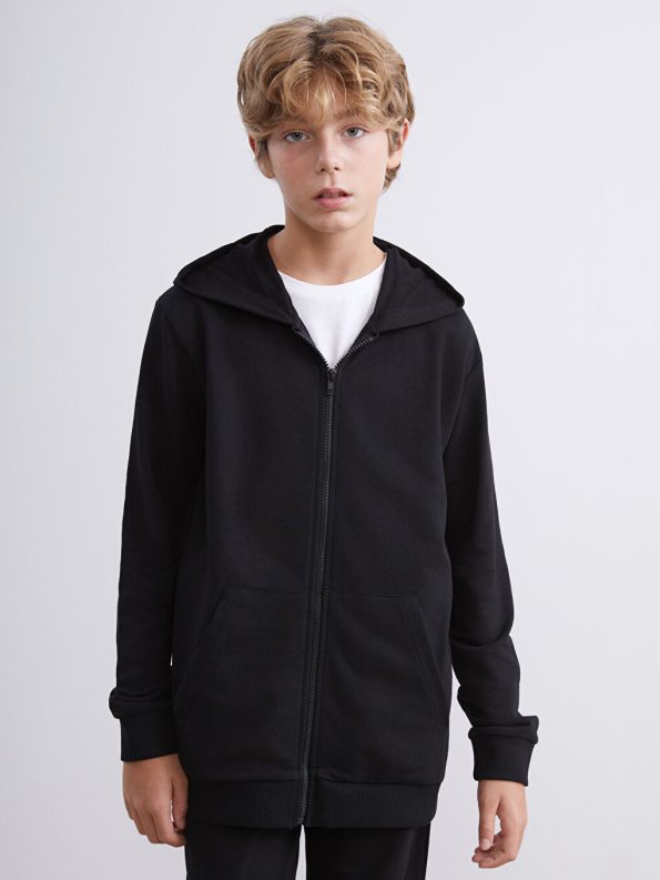 LCW Kids Black Hooded Boys Tracksuit