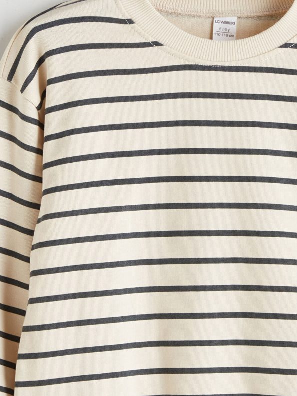 LCW Kids Beige Crew Neck Boys' Outfit
