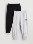 LCW Kids Gray Elastic Waist Boys Pajama Bottoms 2-Pack