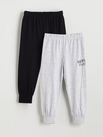 LCW Kids Gray Elastic Waist Boys Pajama Bottoms 2-Pack