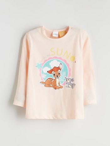 LCW Kids Pink Bambi Printed Girls Pajama Set