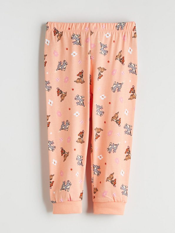 LCW Kids Pink Bambi Printed Girls Pajama Set