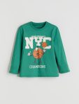 Boys' Tiger Print Crew Neck T-Shirt
