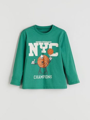 Boys' Tiger Print Crew Neck T-Shirt