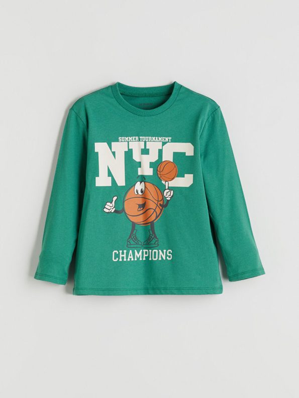Boys' Tiger Print Crew Neck T-Shirt