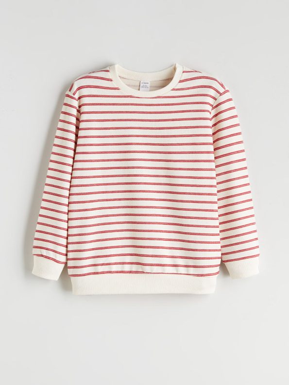 LCW Kids Beige Striped Boys Sweatshirt and Sweatpants Set